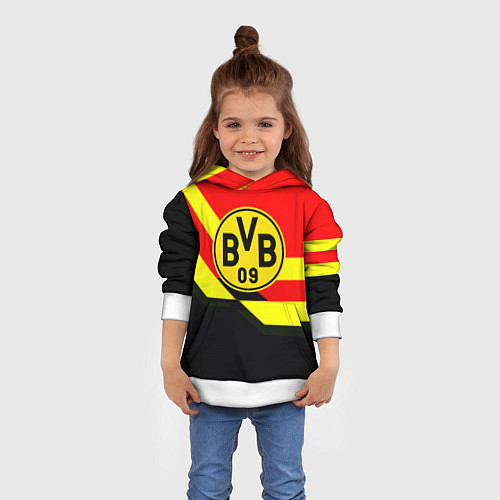Детская толстовка Borussia геомтерия спорт / 3D-Белый – фото 4
