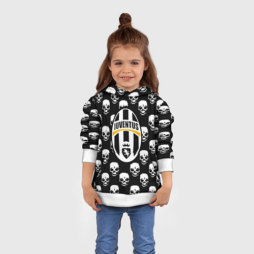Детская толстовка Ювентус черепа / 3D-Белый – фото 4