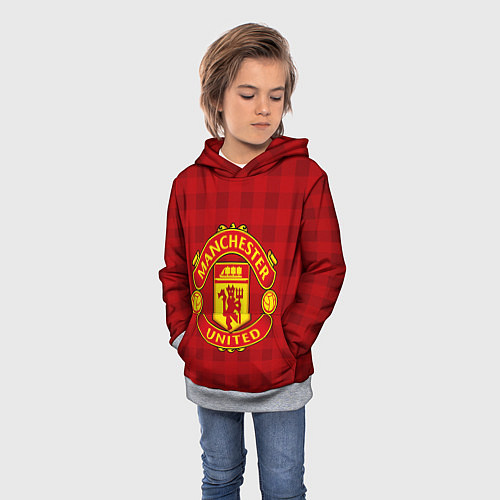 Детская толстовка Manchester United / 3D-Меланж – фото 3