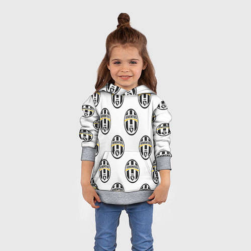 Детская толстовка Juventus Pattern / 3D-Меланж – фото 4