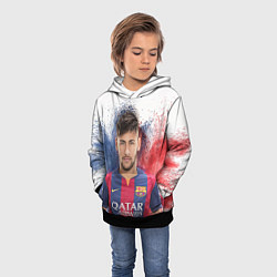 Толстовка-худи детская Neymar FCB, цвет: 3D-черный — фото 2