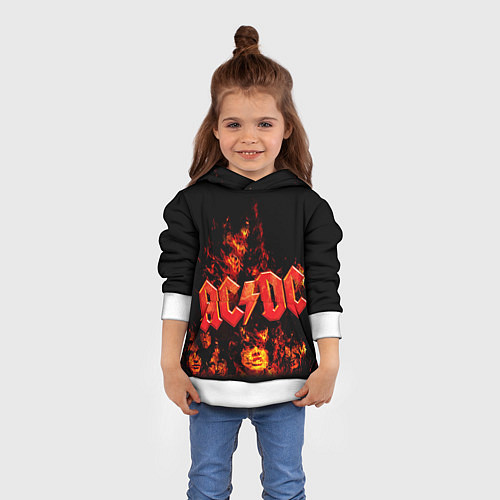 Детская толстовка AC/DC Flame / 3D-Белый – фото 4