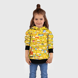 Толстовка-худи детская Emoji, цвет: 3D-черный — фото 2