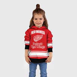 Толстовка-худи детская Detroit red wings, цвет: 3D-черный — фото 2