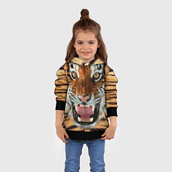 Толстовка-худи детская Взгляд тигра, цвет: 3D-черный — фото 2