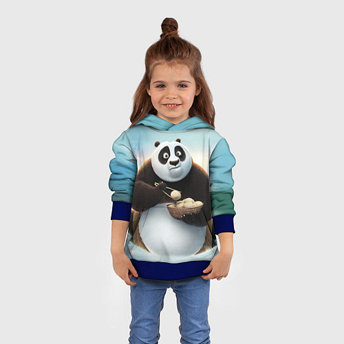 Детская толстовка Кунг фу панда / 3D-Синий – фото 4