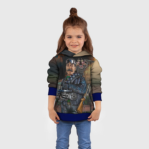 Детская толстовка Сталин военный / 3D-Синий – фото 4