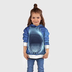 Толстовка-худи детская Белая акула, цвет: 3D-белый — фото 2