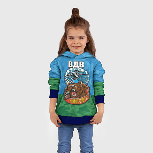 Детская толстовка ВДВ медведь - никто кроме нас / 3D-Синий – фото 4