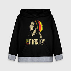 Толстовка-худи детская Bob Marley, цвет: 3D-меланж