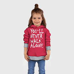 Толстовка-худи детская You'll never walk alone, цвет: 3D-меланж — фото 2