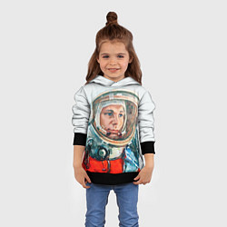 Толстовка-худи детская Гагарин в полете, цвет: 3D-черный — фото 2
