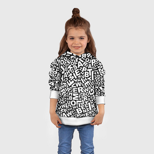 Детская толстовка Английский алфавит / 3D-Белый – фото 4