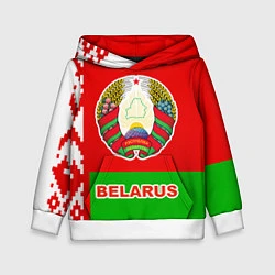Толстовка-худи детская Belarus Patriot, цвет: 3D-белый