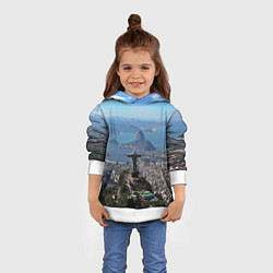 Толстовка-худи детская Рио-де-Жанейро, цвет: 3D-белый — фото 2