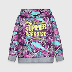 Толстовка-худи детская Summer paradise 2, цвет: 3D-меланж