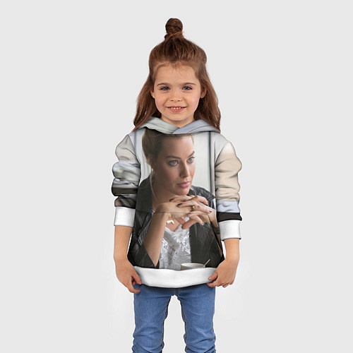 Детская толстовка Робби Марго в кафе / 3D-Белый – фото 4