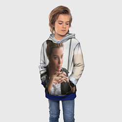 Толстовка-худи детская Робби Марго в кафе, цвет: 3D-синий — фото 2