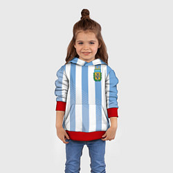 Толстовка-худи детская Сборная Аргентины: ЧМ-2018, цвет: 3D-красный — фото 2
