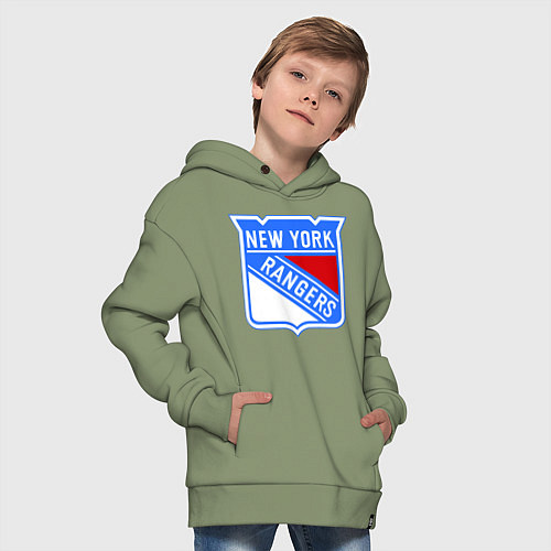 Детское худи оверсайз New York Rangers / Авокадо – фото 4
