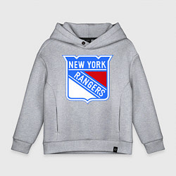 Толстовка оверсайз детская New York Rangers, цвет: меланж