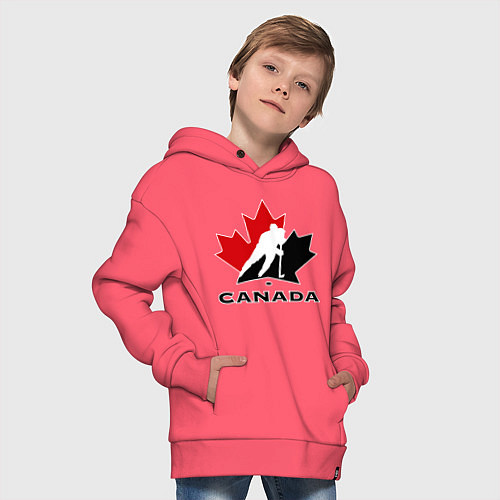 Детское худи оверсайз Canada / Коралловый – фото 4