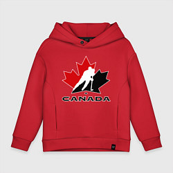 Толстовка оверсайз детская Canada, цвет: красный