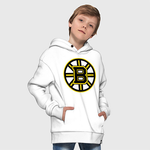 Детское худи оверсайз Boston Bruins / Белый – фото 4