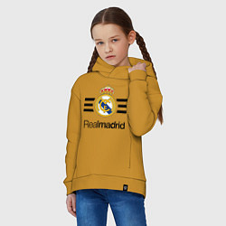 Толстовка оверсайз детская Real Madrid Lines, цвет: горчичный — фото 2