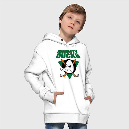 Детское худи оверсайз Anaheim Mighty Ducks / Белый – фото 4