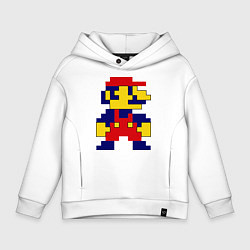 Толстовка оверсайз детская Pixel Mario, цвет: белый