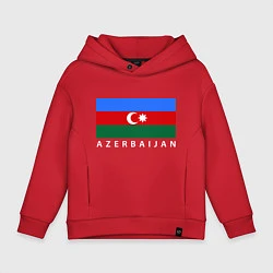Толстовка оверсайз детская Азербайджан, цвет: красный