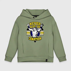 Толстовка оверсайз детская Never Give Up: Cenation, цвет: авокадо