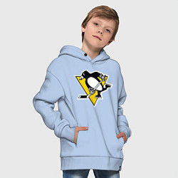 Толстовка оверсайз детская Pittsburgh Penguins, цвет: мягкое небо — фото 2