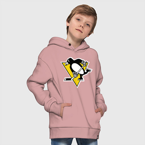 Детское худи оверсайз Pittsburgh Penguins / Пыльно-розовый – фото 4