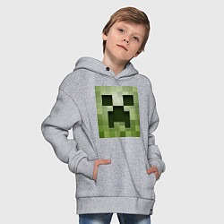 Толстовка оверсайз детская Мinecraft creeper, цвет: меланж — фото 2