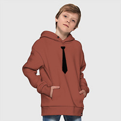 Толстовка оверсайз детская Галстук, цвет: кирпичный — фото 2