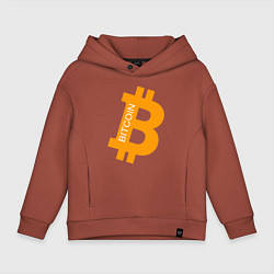 Толстовка оверсайз детская Bitcoin Boss, цвет: кирпичный