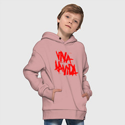 Толстовка оверсайз детская Viva La Vida, цвет: пыльно-розовый — фото 2