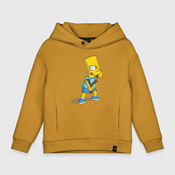 Толстовка оверсайз детская Bart Bully, цвет: горчичный