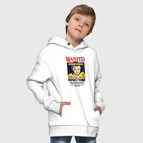 Детское худи оверсайз Wanted: Upside Down / Белый – фото 4