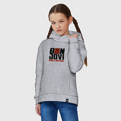 Толстовка оверсайз детская Bon Jovi: Nice day, цвет: меланж — фото 2