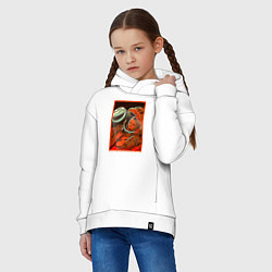 Толстовка оверсайз детская Гагарин в иллюминаторе, цвет: белый — фото 2
