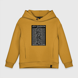 Толстовка оверсайз детская Joy Division: Unknown Pleasures, цвет: горчичный