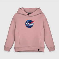 Толстовка оверсайз детская NASA: Cosmic Logo, цвет: пыльно-розовый