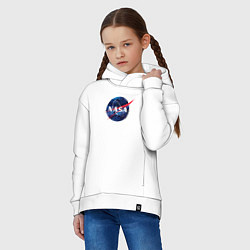 Толстовка оверсайз детская NASA: Cosmic Logo, цвет: белый — фото 2