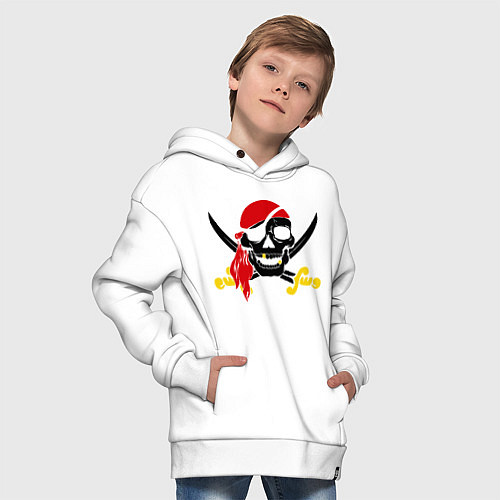 Детское худи оверсайз Пиратская футболка / Белый – фото 4