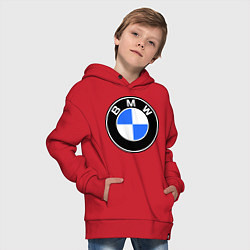 Толстовка оверсайз детская Logo BMW, цвет: красный — фото 2