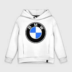 Толстовка оверсайз детская Logo BMW, цвет: белый