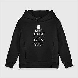 Толстовка оверсайз детская Keep Calm & Deus Vult, цвет: черный